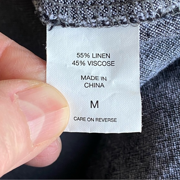 SoHo Grey Linen Blend Pull-On Draw String Wide Legs Pants - Picture 7 of 9